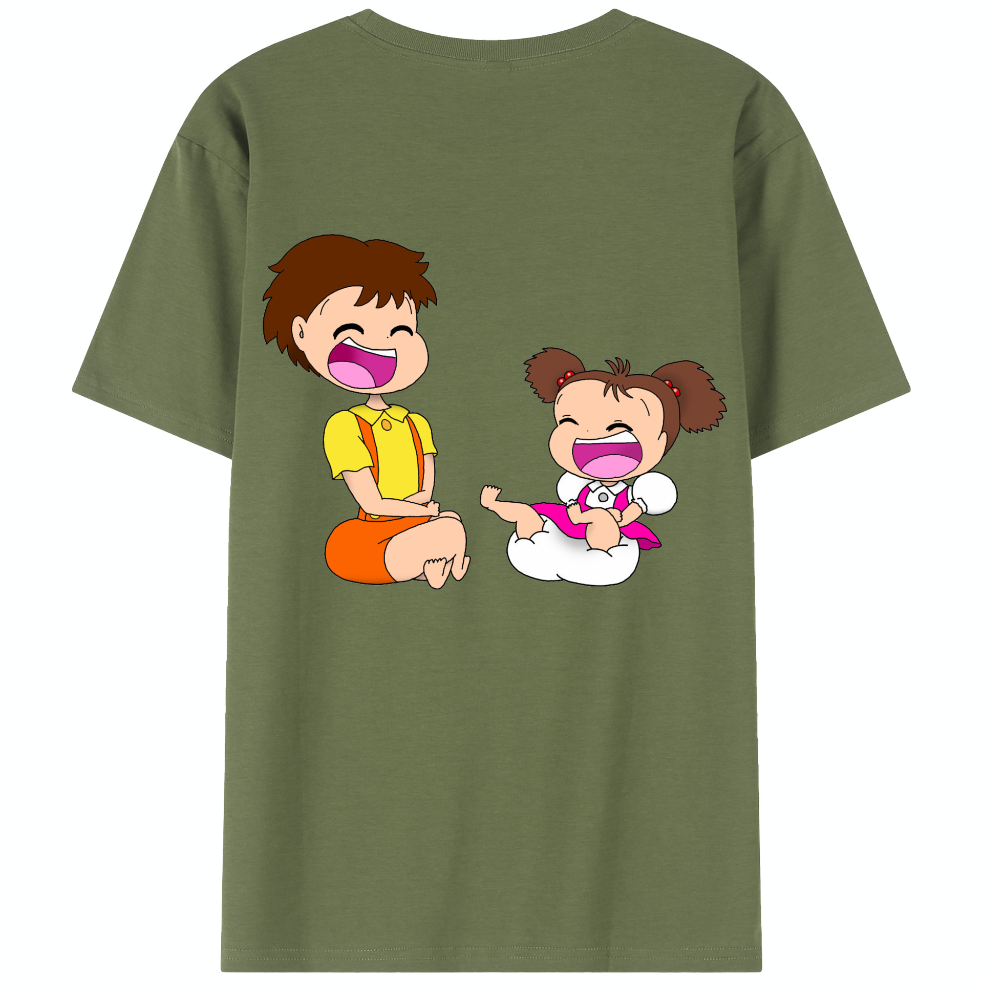（画像用） となりのトトロ 草壁メイ 草壁サツキ My Neighbor Totoro Satsuki Kusakabe Mei Kusakabe 綿100％半袖Tシャツ（背面プリント）